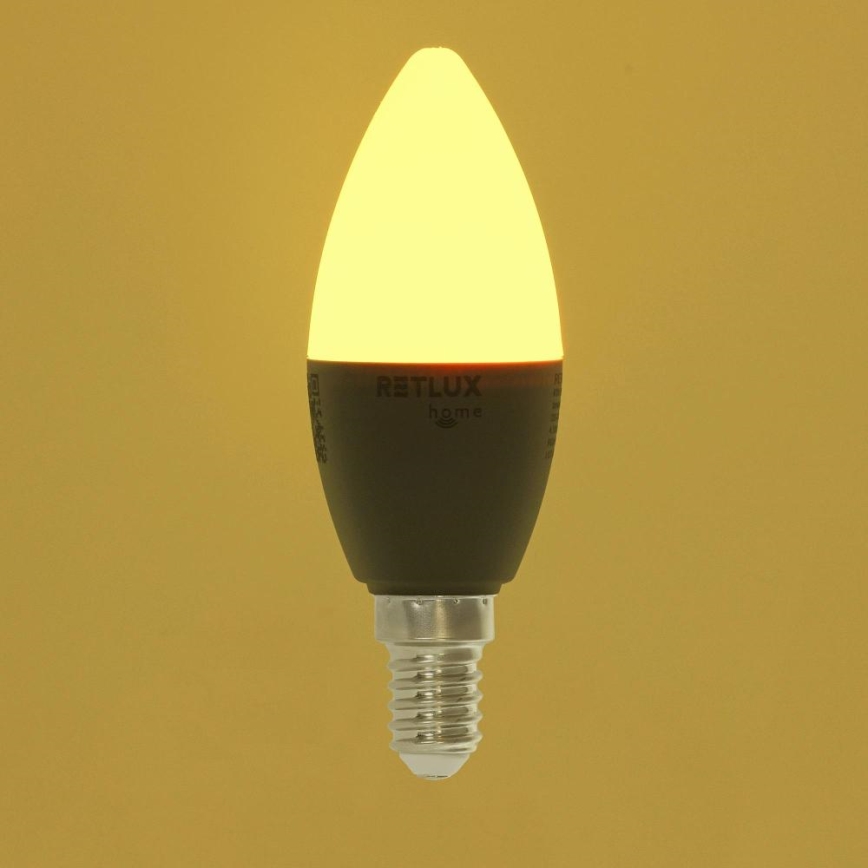 LED RGBW Aptumšojama spuldze C37 E14/4,5W/230V 2700-6500K Wi-Fi Tuya