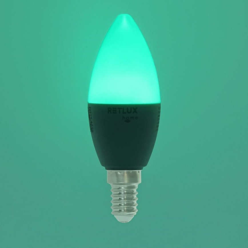 LED RGBW Aptumšojama spuldze C37 E14/4,5W/230V 2700-6500K Wi-Fi Tuya