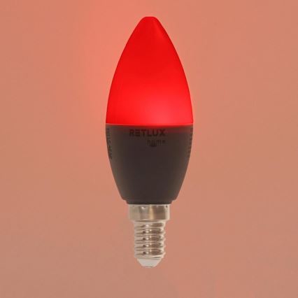 LED RGBW Aptumšojama spuldze C37 E14/4,5W/230V 2700-6500K Wi-Fi Tuya