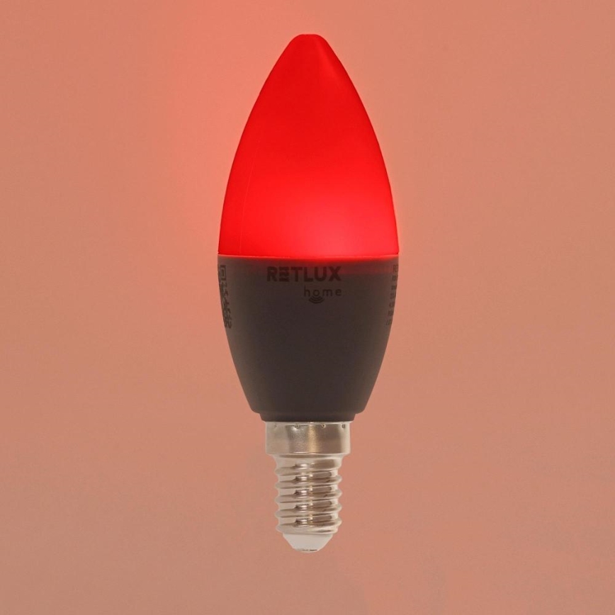 LED RGBW Aptumšojama spuldze C37 E14/4,5W/230V 2700-6500K Wi-Fi Tuya
