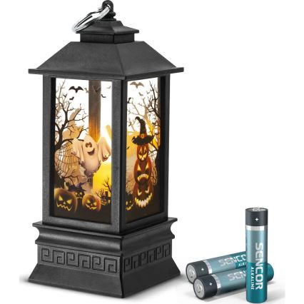 LED Rotājums HALLOWEEN LED/3xAAA/silti balta laterna ar ķirbjiem