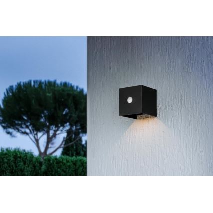 Retlux - LED saules sienas gaismeklis ar sensoru LED/1W/3,7V 1200 mAh IP44 melns