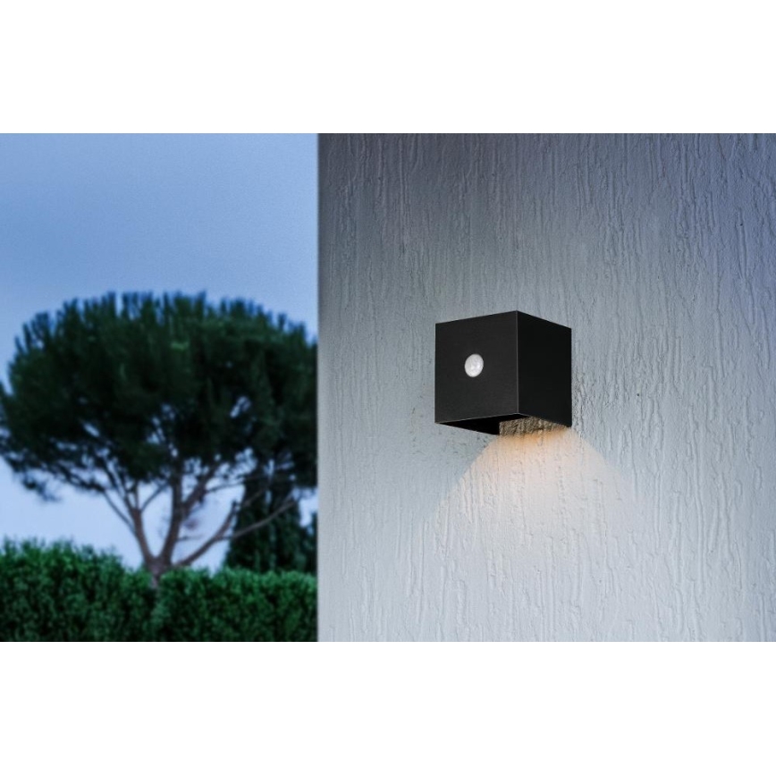 Retlux - LED saules sienas gaismeklis ar sensoru LED/1W/3,7V 1200 mAh IP44 melns
