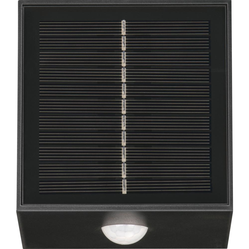 Retlux - LED saules sienas gaismeklis ar sensoru LED/1W/3,7V 1200 mAh IP44 melns