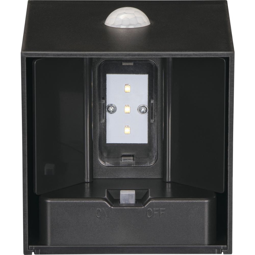 Retlux - LED saules sienas gaismeklis ar sensoru LED/1W/3,7V 1200 mAh IP44 melns