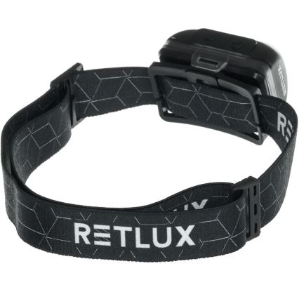 LED uzlādējamā galvas lampa LED/3W/1200 mAh IP67 melna