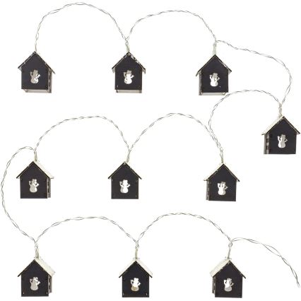 LED  virtene 10xLED/2xAA 2,3m silti balta