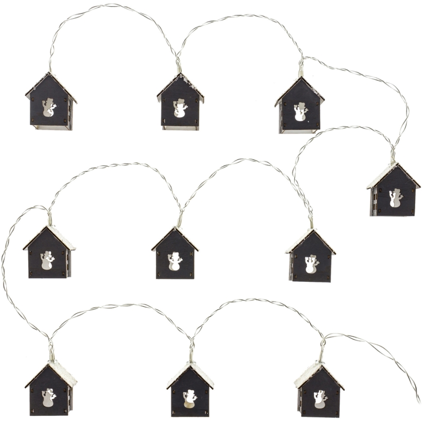 LED  virtene 10xLED/2xAA 2,3m silti balta