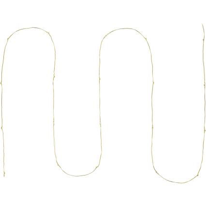 LED virtene 20xLED/2xAA 2,3m silti balta