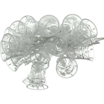 LED virtene 20xLED/3xAA/siltā balta 2,2m zvaniņi