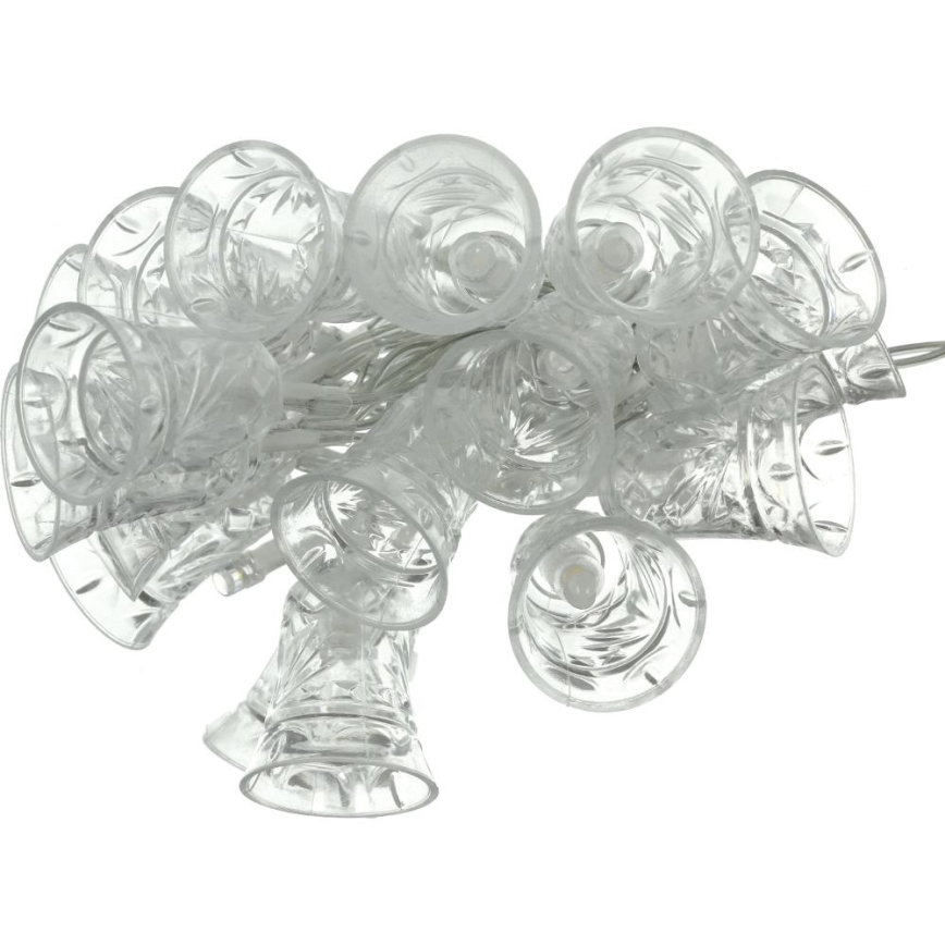 LED virtene 20xLED/3xAA/siltā balta 2,2m zvaniņi