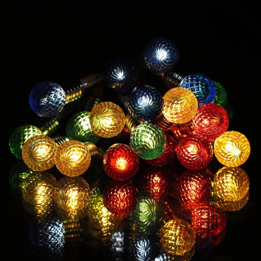 LED gaismas virtene 20xLED/2xAA/siltā balta 1,8m spuldzes