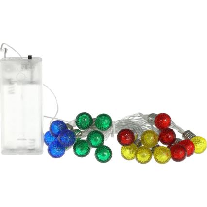 LED gaismas virtene 20xLED/2xAA/siltā balta 1,8m spuldzes