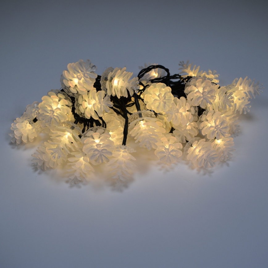 LED Ziemassvētku āra virtene 40xLED/15m IP44 silti balta