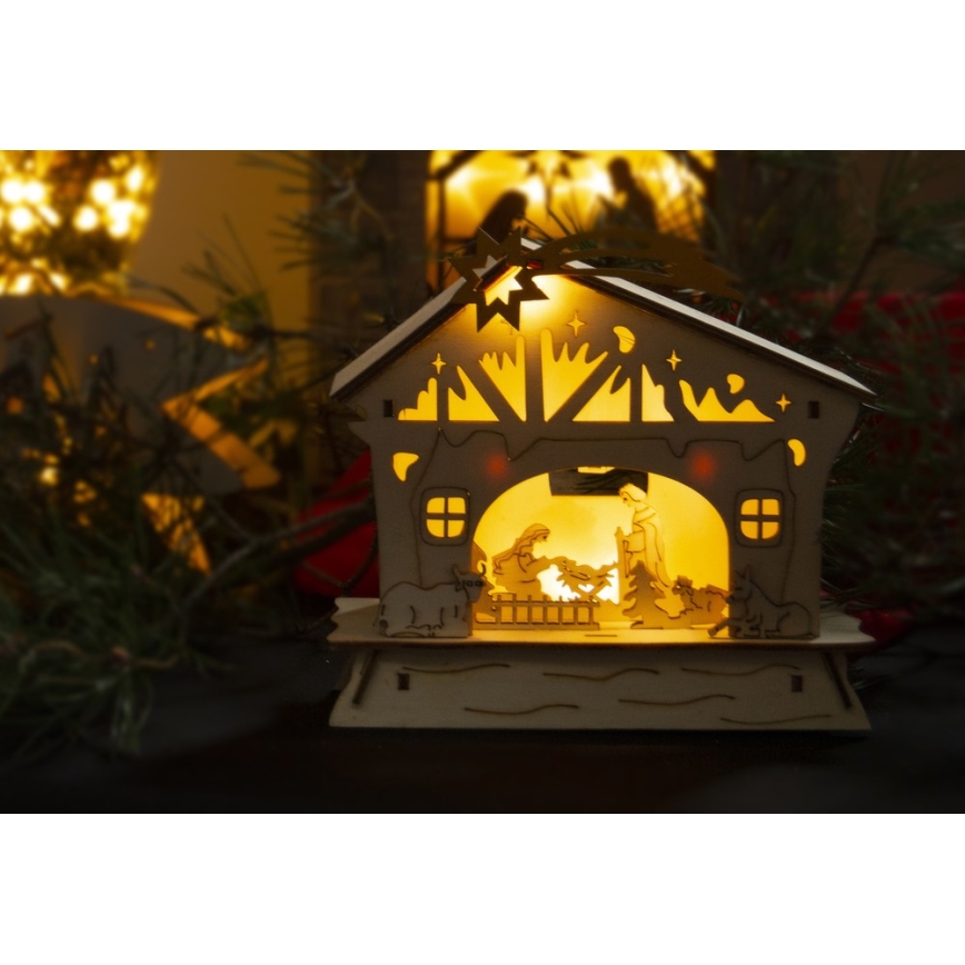 LED Ziemassvētku dekorācija 4xLED/2xAAA silti balta