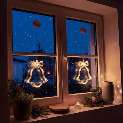 LED Ziemassvētku dekorācija LED/3xAAA/siltā balta zvaniņš