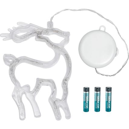LED Ziemassvētku dekors LED/3xAAA/siltā balta ziemeļbriedis