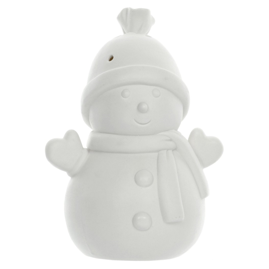 LED Ziemassvētku porcelāna rotājums LED/3xLR44 sniegavīrs