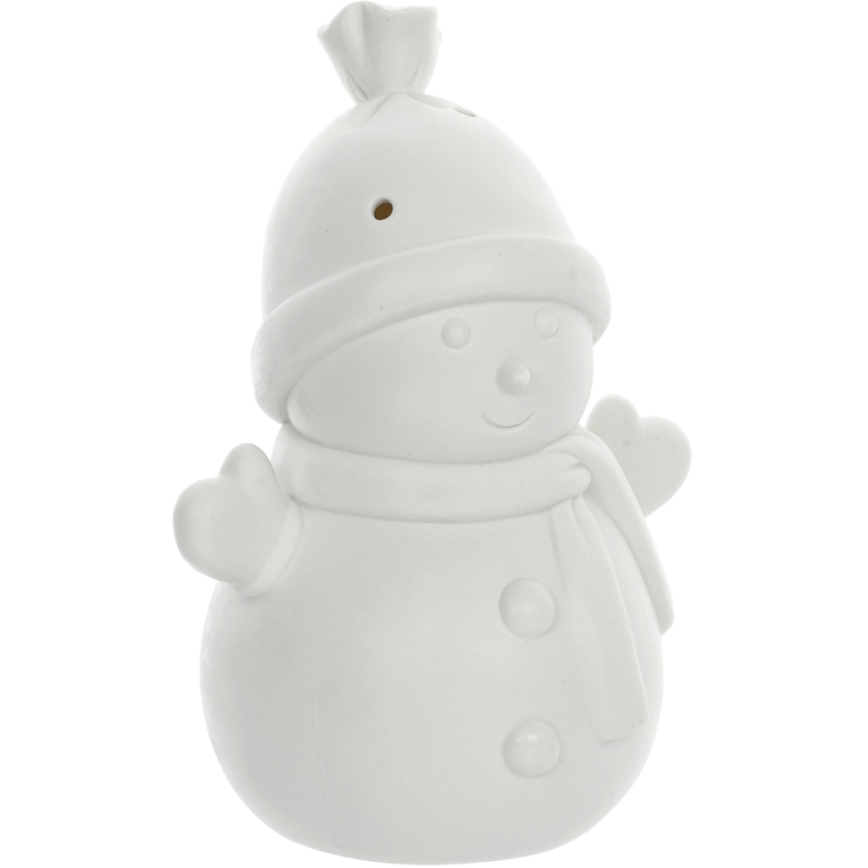 LED Ziemassvētku porcelāna rotājums LED/3xLR44 sniegavīrs