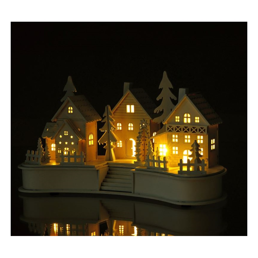 LED Ziemassvētku rotājums LED/2xAA ciemats