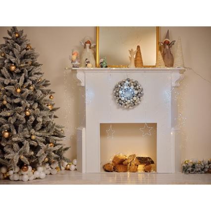LED Ziemassvētku rotājums LED/2xLR44/silti balta sniegavīrs ar koku