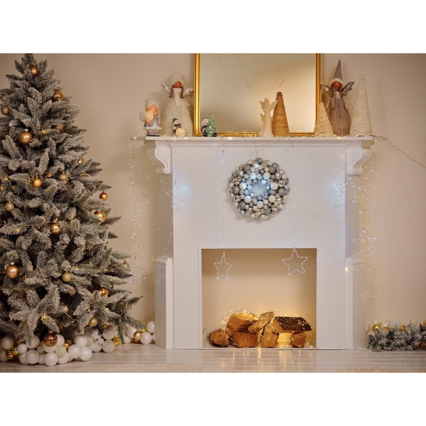 LED Ziemassvētku rotājums LED/2xLR44/silti balta sniegavīrs ar koku
