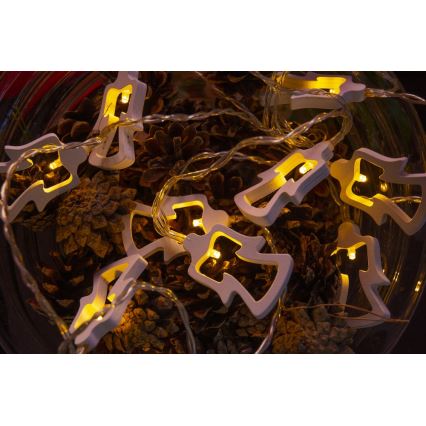 LED Ziemassvētku virtene 10xLED/2xAA 1,8m silti balta