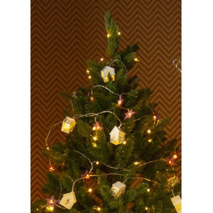 LED Ziemassvētku virtene 10xLED/2xAA 2,3m silti balta