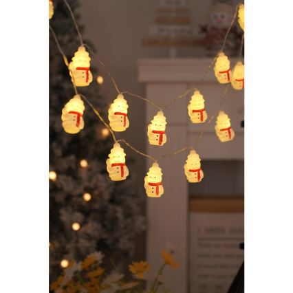 LED Ziemassvētku virtene 20xLED/3xAA/silti balta 3,3m sniegavīri
