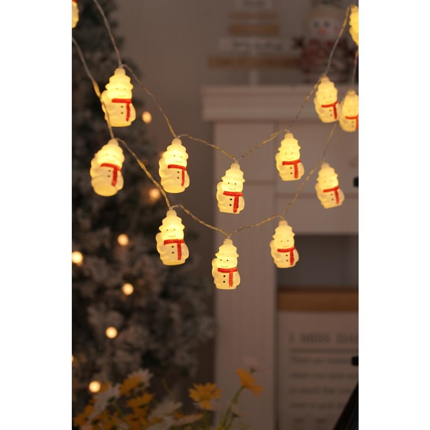 LED Ziemassvētku virtene 20xLED/3xAA/silti balta 3,3m sniegavīri