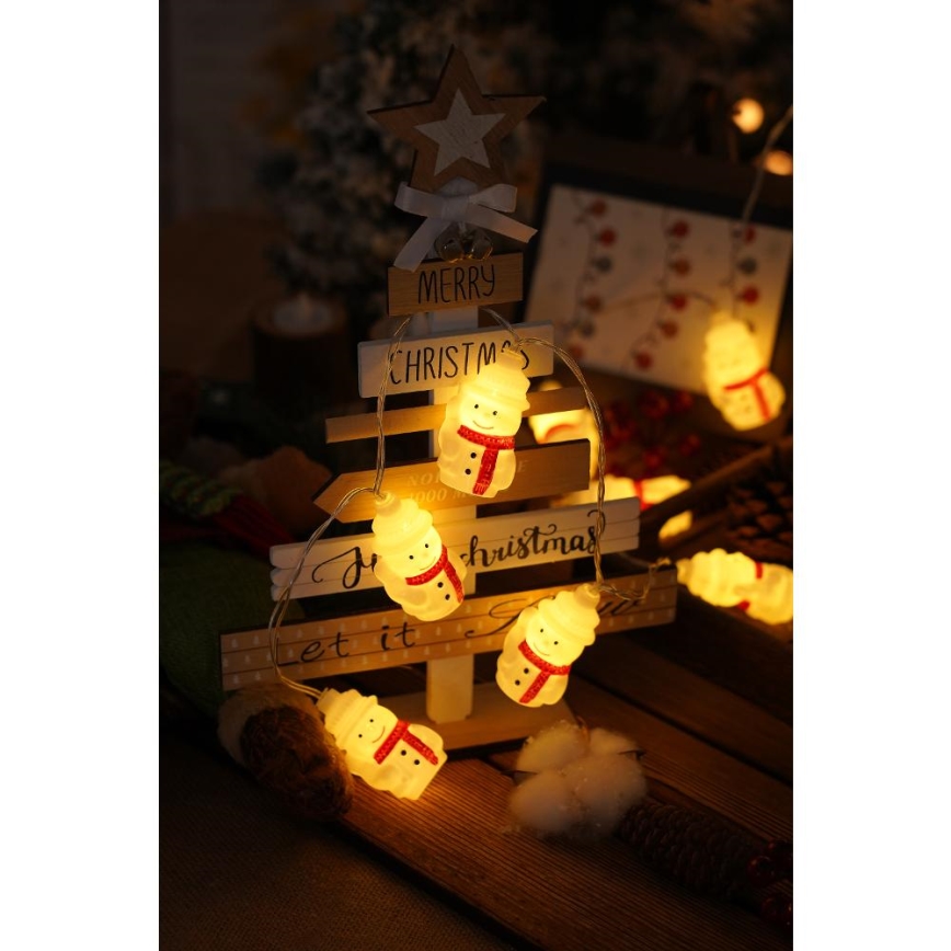 LED Ziemassvētku virtene 20xLED/3xAA/silti balta 3,3m sniegavīri