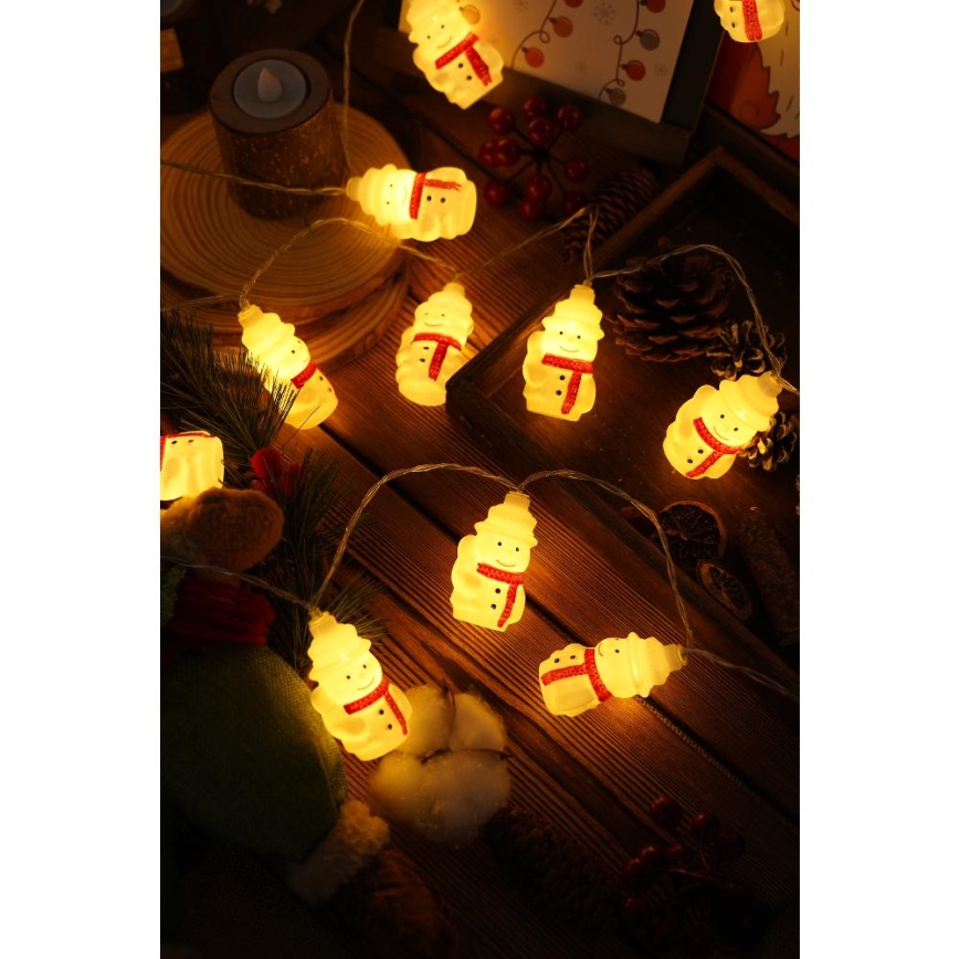 LED Ziemassvētku virtene 20xLED/3xAA/silti balta 3,3m sniegavīri