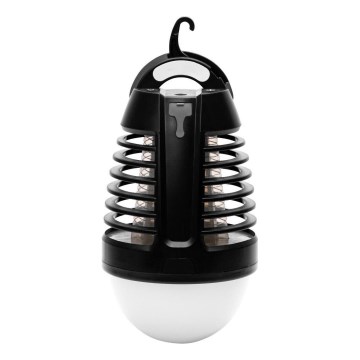 Retlux - portatīvā uzlādējamā LED lampa ar kukaiņu ķērāju LED/5W/1800 mAh IP44 melna