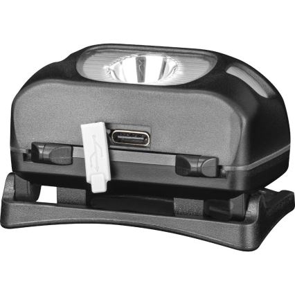 Uzlādējamā LED galvas lampa, 3 W, 1200 mAh, IP44, melna