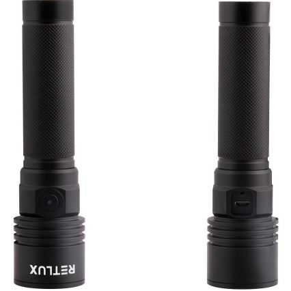 LED uzlādējamais alumīnija lukturis LED/3W/2000 mAh IPX4 melns