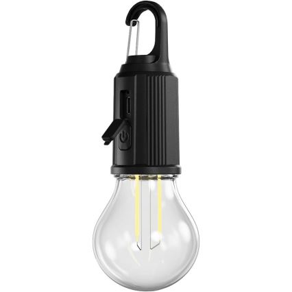Retlux - uzlādējams LED lukturis ar regulējamu spilgtumu LED/0,3W/USB 400 mAh IP44 melns
