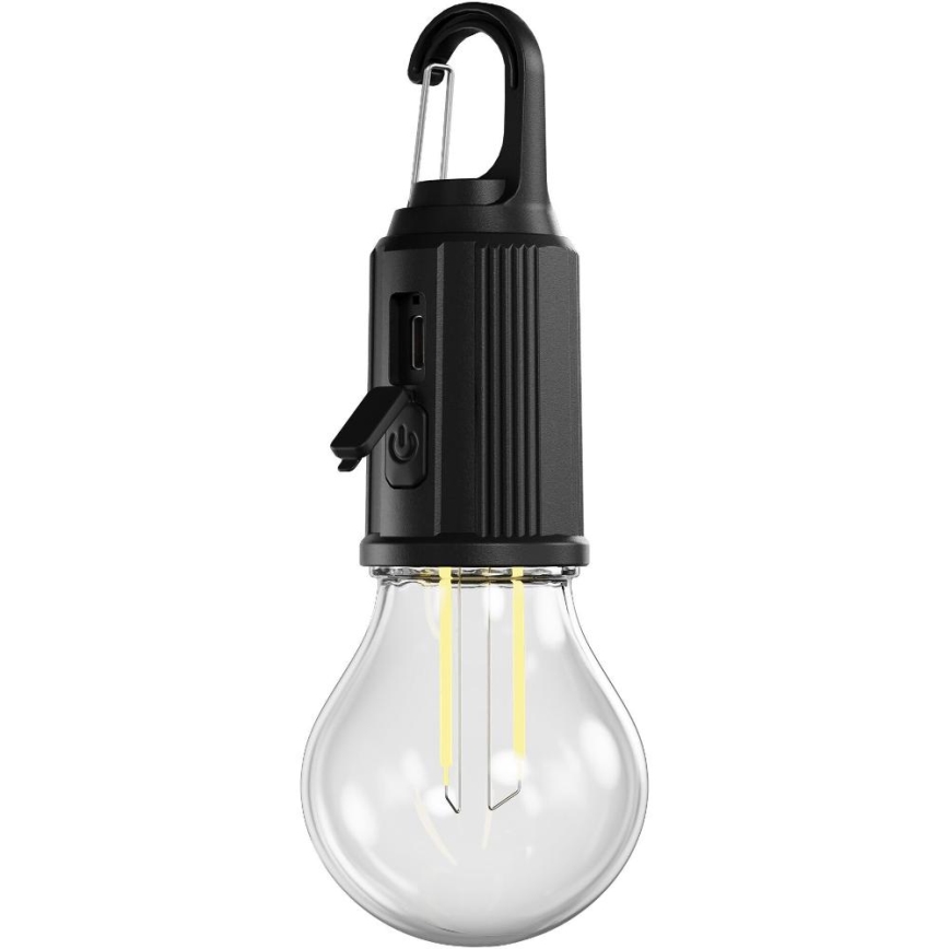 Retlux - uzlādējams LED lukturis ar regulējamu spilgtumu LED/0,3W/USB 400 mAh IP44 melns