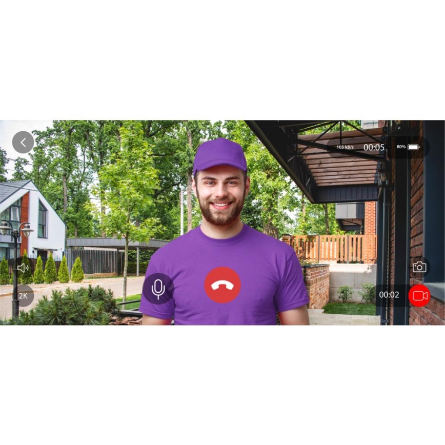 Video durvju zvans ar kustību sensoru 5MPx 1440p 5200 mAh Wi-Fi IP65 antracīta