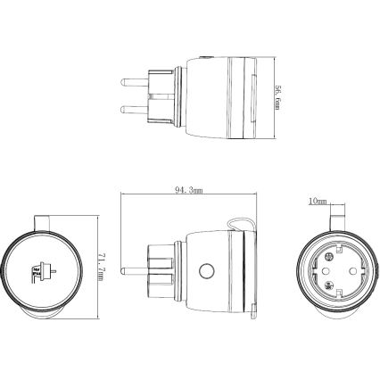 Viedā āra kontaktligzda 3680W/230V/Tips F SCHUKO/16A Wi-Fi IP44