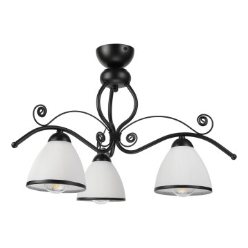 RETRO virsmontējamā griestu lampa 3xE27/60W/230V melna/balta