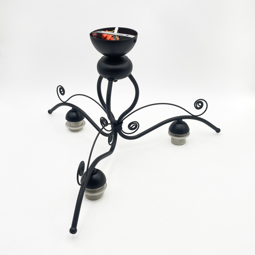 RETRO virsmontējamā griestu lampa 3xE27/60W/230V melna/balta