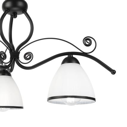 RETRO virsmontējamā griestu lampa 3xE27/60W/230V melna/balta