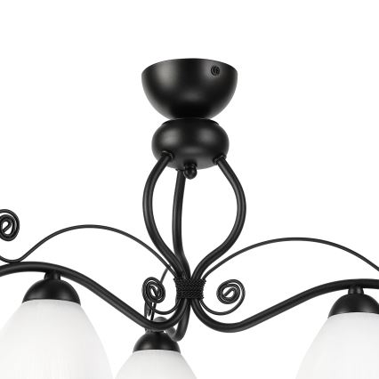 RETRO virsmontējamā griestu lampa 3xE27/60W/230V melna/balta