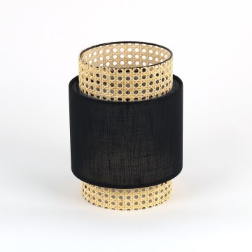 Rezerves abažūrs galda lampai un lustrai BOHO E27 Ø 20 cm, rotangs/melns