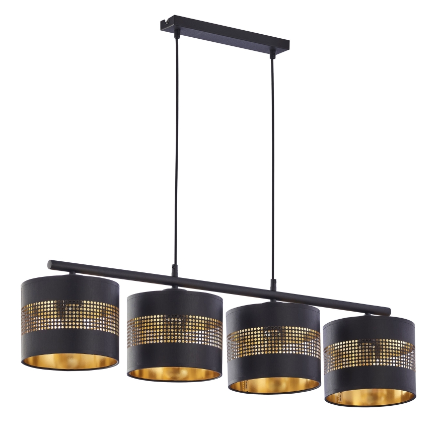 Rezerves abažūrs lustrai BOGART E27, Ø 16 cm, melns/zeltains