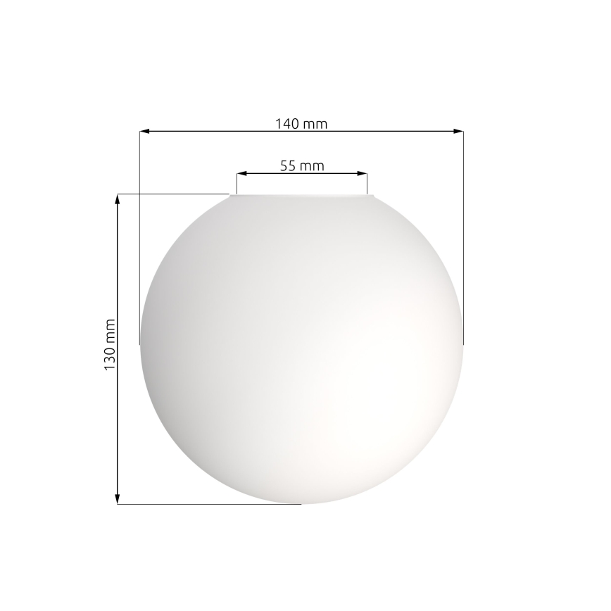 Rezerves abažūrs lustrām SOMA/SMART/GLAM/ROYAL/LINNEAR. E14, Ø 14 cm, balts