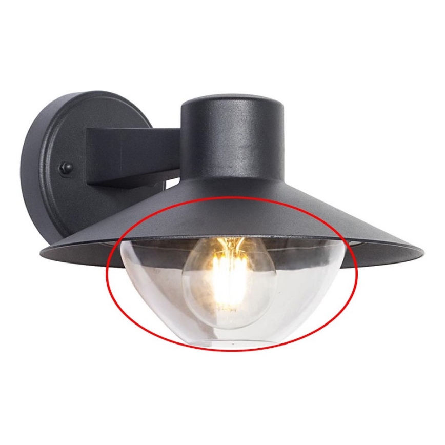 Rezerves abažūrs sienas gaismeklim, lustrai un lampai VEERLE E27 — caurspīdīgs