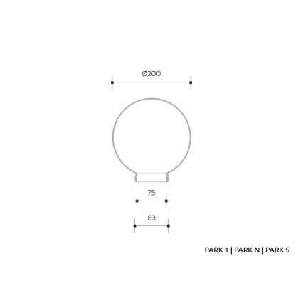 Rezerves abažūrs sienas lampai PARK E27 d. 20 cm prizmatisks