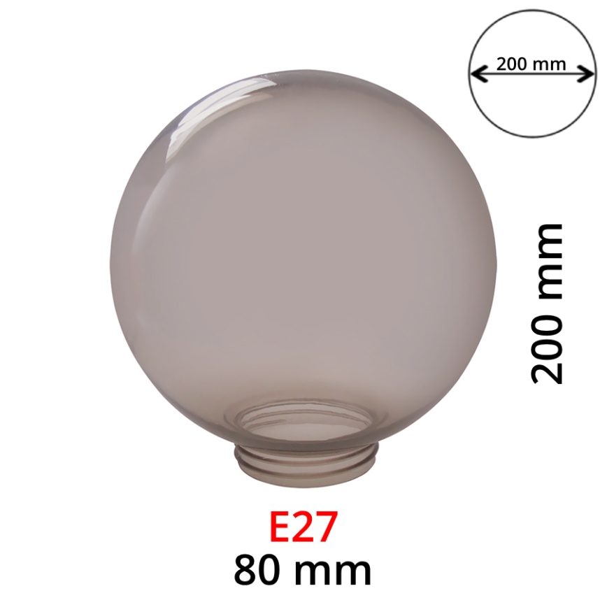 Rezerves dūmakains abažūrs priekš lampas E27 d. 20 cm