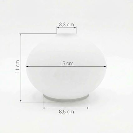 Rezerves stikls lustrai E14 d. 15 cm balta